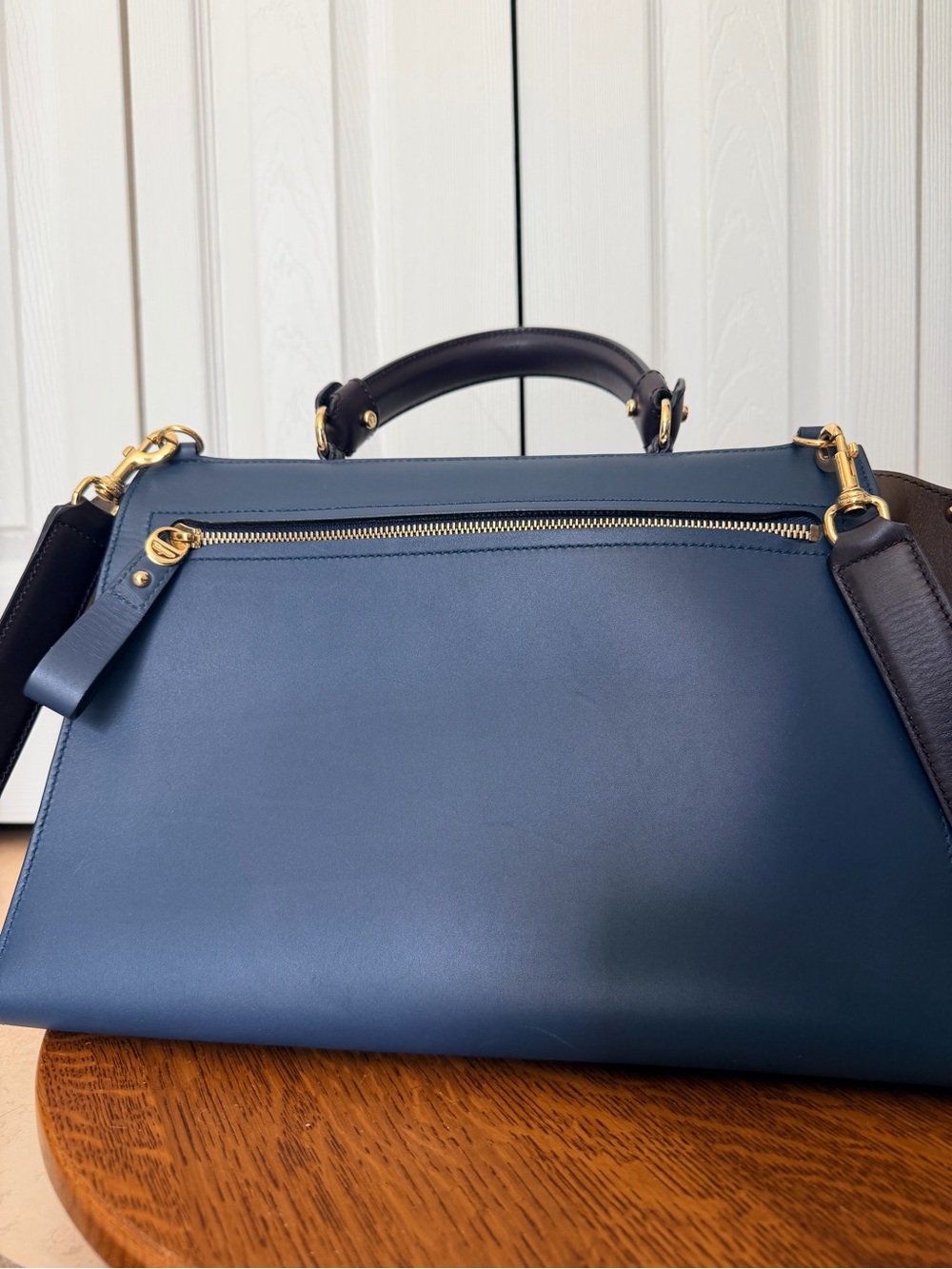Salvatore Ferragamo Tricolor Blue Brown Leather Sofia Satchel and Shoulder Bag - Picture 3 of 16